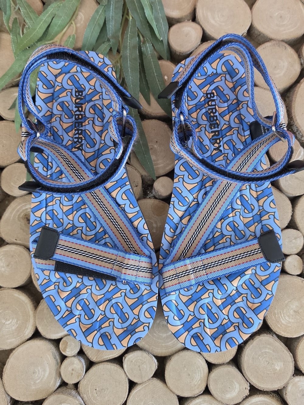 NWOT Burberry Monogram Icon Stripe Sandals - Picture 3 of 7